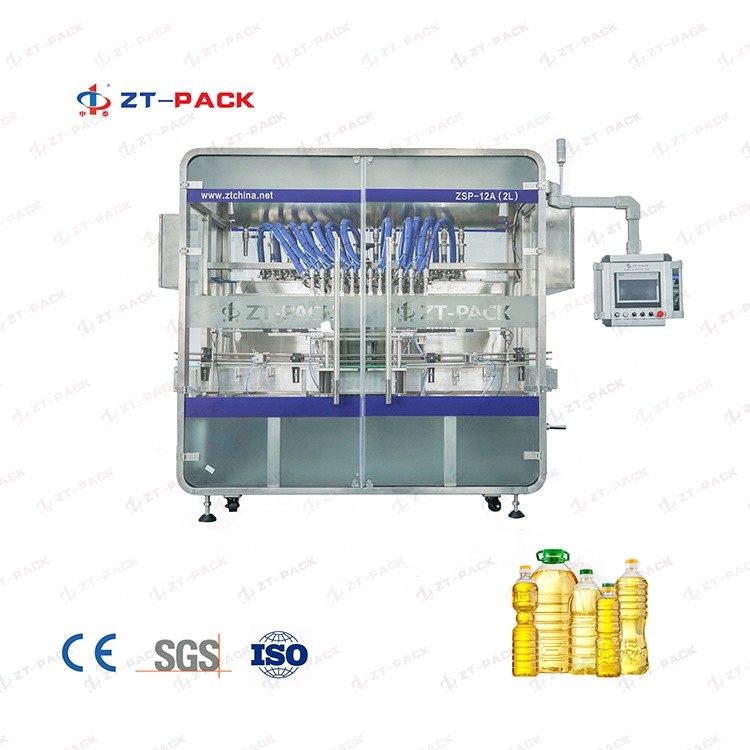 3000BPH Automatic Linear Piston Oil Filling Machine For Edible Oil Peanut Sunflower Oil
