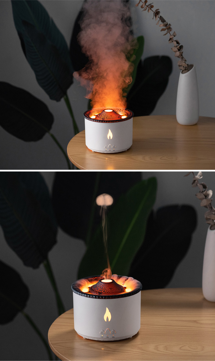 HOMEFISH Ultrasonic Aroma Humidifier Volcano Oil Diffuser 360ML USB Installation