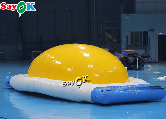 Inflatable Water Balls Yellow White 0.9mm PVC Inflatable Water Toys Obstacle Course Jumping Bouncing Bed