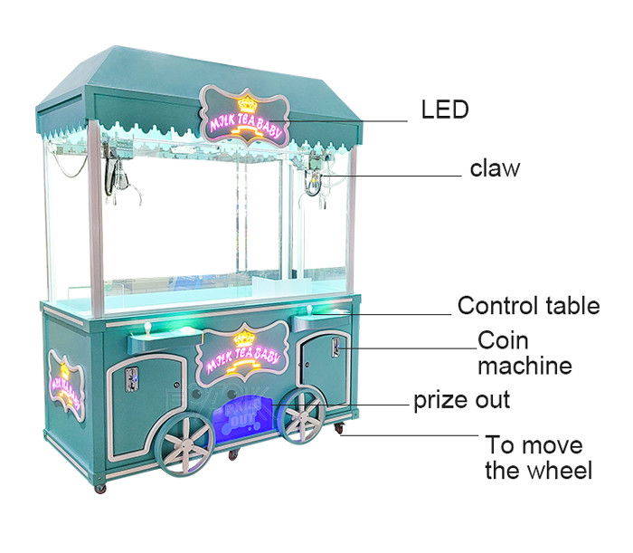 Milk Tea Baby Crane Game Machine 400W Coin Pusher