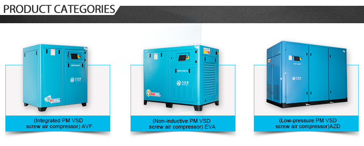 30KW Permanent Magnet Two Stage Screw Compressor Variable Speed Direct Driven