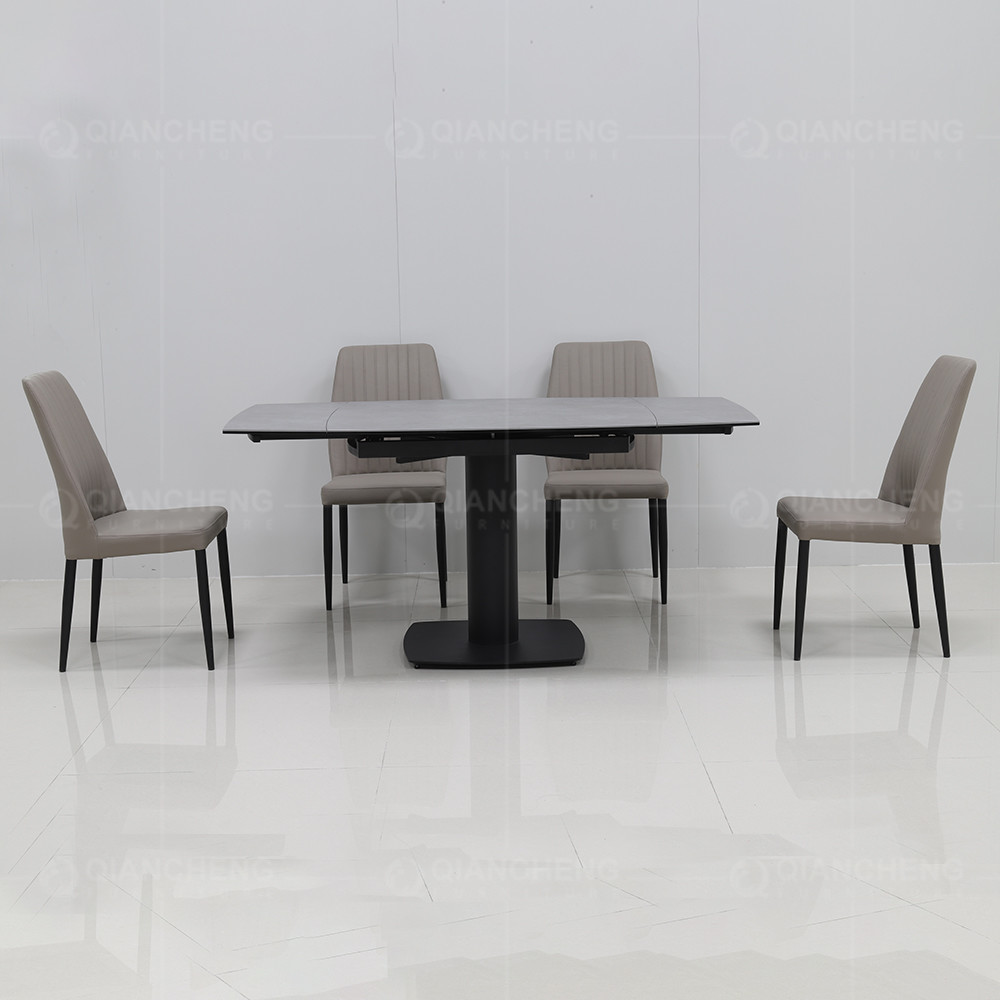 Extending 1.16CBM Rectangle Dining Table Set Rectangle Sintered Stone top