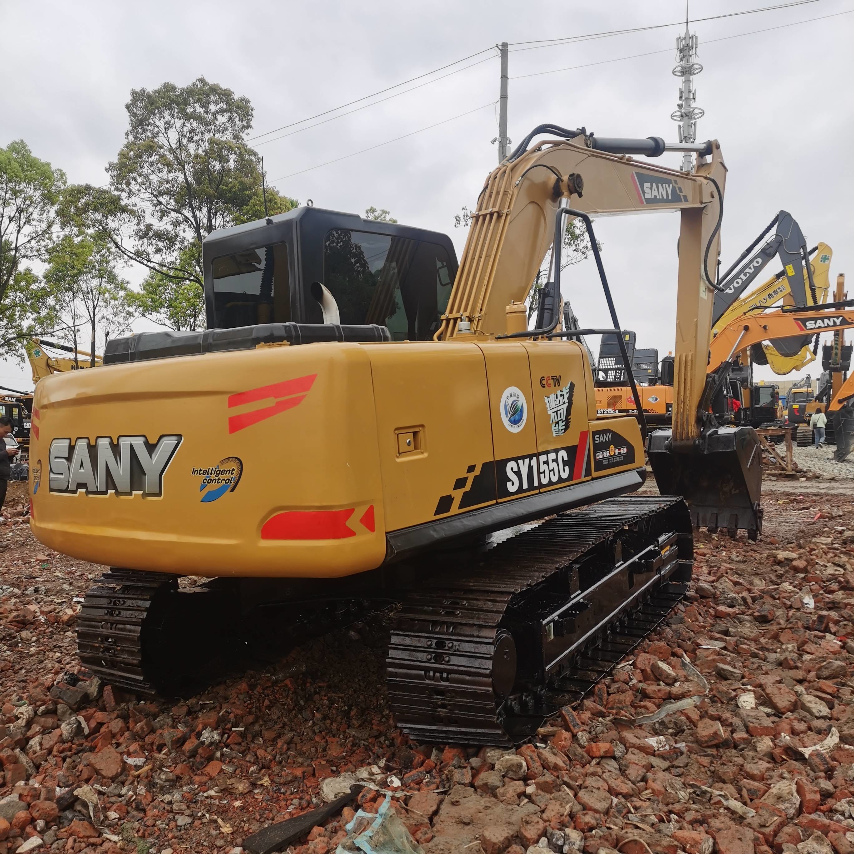 Used SANY Digger SY155C Secondhand 15.5on Small Type Crawler Excavator