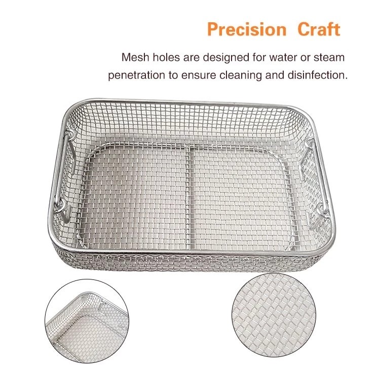 Rust Proof 220mm Width 290mm Length Square Mesh Basket For Medicine