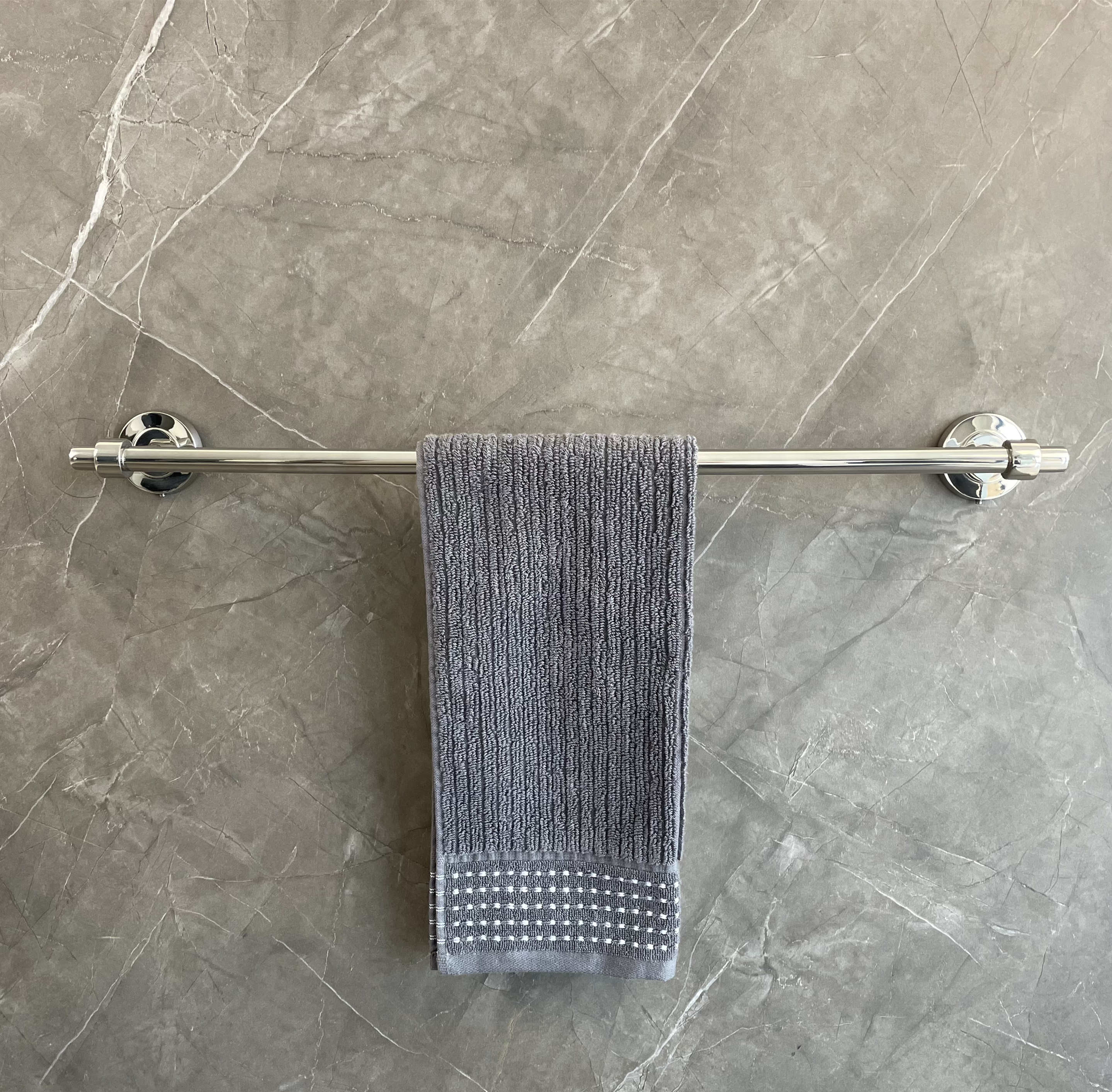 Polished Finihshing Bathroom Towel Bars 600Mm Single Towel Holder Hanger Wall Mounted