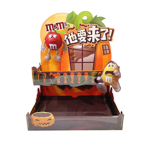 Halloween Chocolate Counter Display , Retail Cardboard Display Racks For Candy