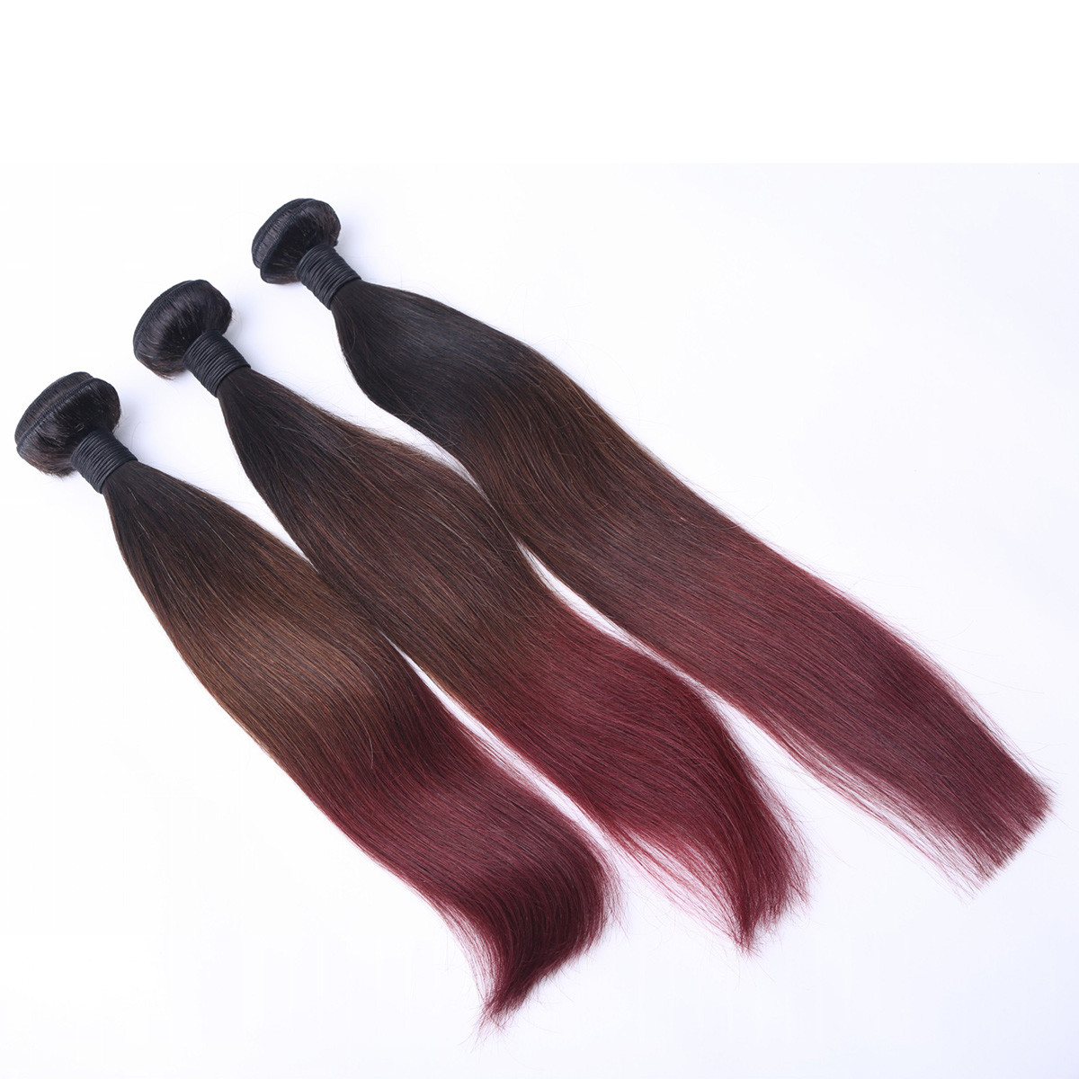 2017 Fashion 8A Grade Thick Hair Ombre 3 Color Silky Straight Brazilian Remy Hair Bundles