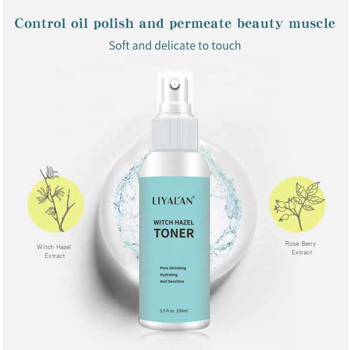 Private Label Anti-Sensitive Hydrating Shrink Pores Soothing Witch Hazel Facial Toner Spray