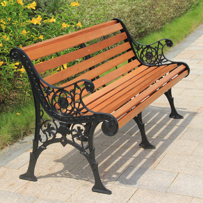 Bao Tuo outdoor thickening of cast iron park chairs lounge chairs red 1.8 meters BTC-017