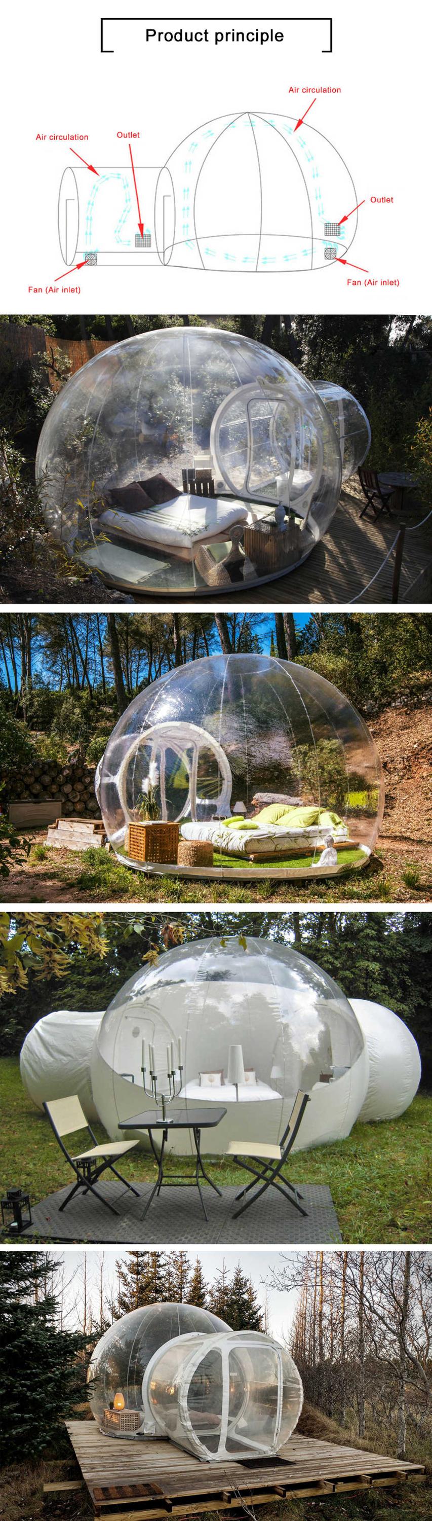 Playground Picnic Kids Party Giant Clear Camping Tent Igloo Outdoor Tunnel PVC