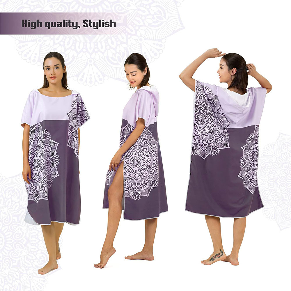 Luxury Muslin Hooded Sand Free Kids Robe Poncho Beach Towels