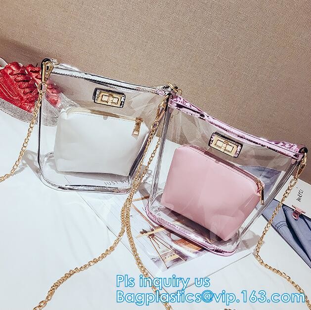 Gift bag clear shopping bag custom PVC plastic shopping bag, shiny pvc handle shopping hand bag clear tote bags ladies h