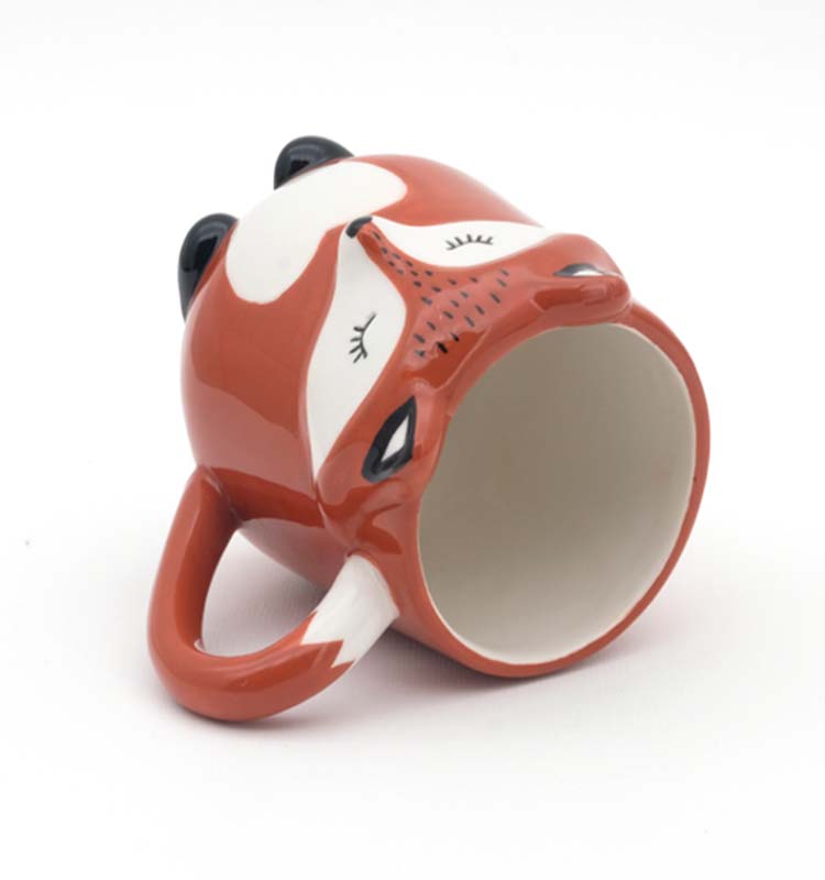 Customized Handmade 3d Fox Animal Cute Lovely Ceramic Mugs Coffee mug