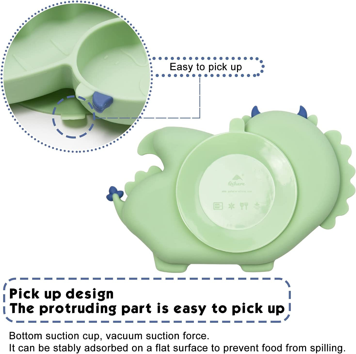 Durable Multiscene Silicone Baby Eating Set , Microwaveable Suction Dinner Set