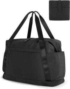  Black Foldable Dry Wet Travel Bag Lightweight Carry On Tote With Shoulder Strap Manufactures