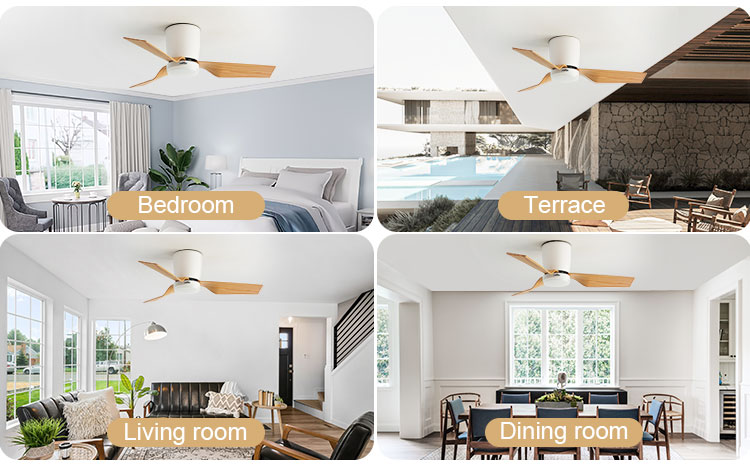 Customized LED Ceiling Fan Light for Modern Nordic Stylish 42 Inch Flush Mount Design