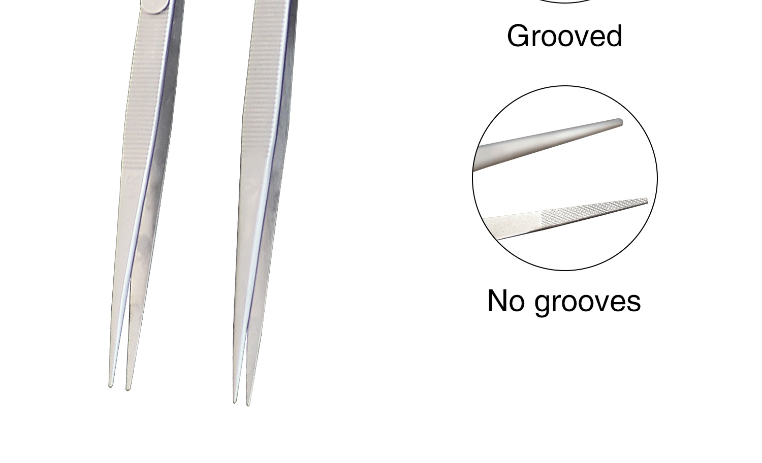 Stainless Steel Jewelry Tweezers Tools Anti Slip Pointed Fine