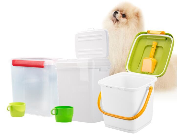 40L 15kgs 17lbs high quality stocked customized pet food storage container bucket dispenser dog food can box for dog cat
