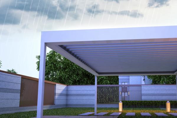 Modern 110V Motor Aluminum Louvered Pergola 6063 T5 Bioclimatic Outdoor Gazebo