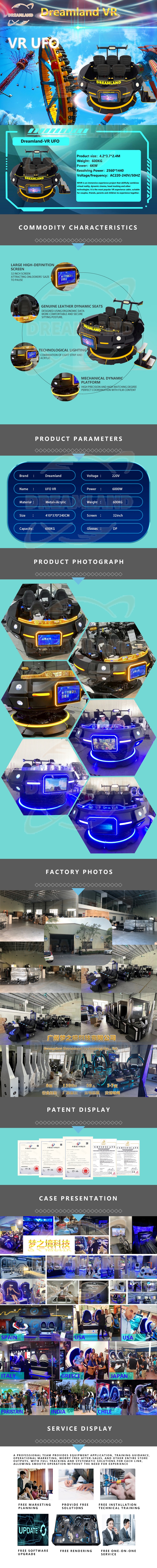 Dreamland Virtual Reality 360 Rotating Chair 5 Seats VR 360 Roller Coaster 720 Degree VR Flight Simulator