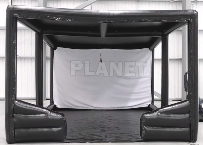 Air Sealed Black PVC Customized Sports Cage Tent Inflatable Golf Simulator Tent