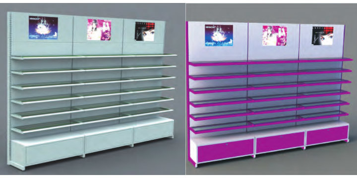 Material Steel Cosmetics Display Shelf For Salon Shop 45kg / Layer Capacity ODM