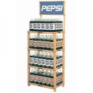  4 layer Wooden beverage floor  Display stand for retail store or grocery Manufactures