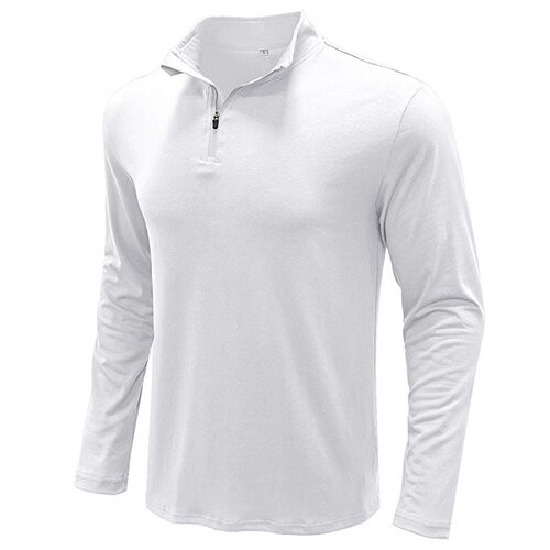 OEM maufactory Autumn Winter European American Stand Up Collar Solid Color POLO Men'S Long Sleeve