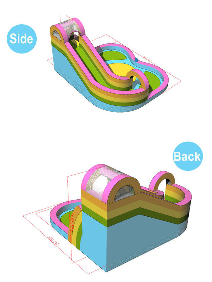 Quadruple Stitching Family Inflatable Bouncer With Pool