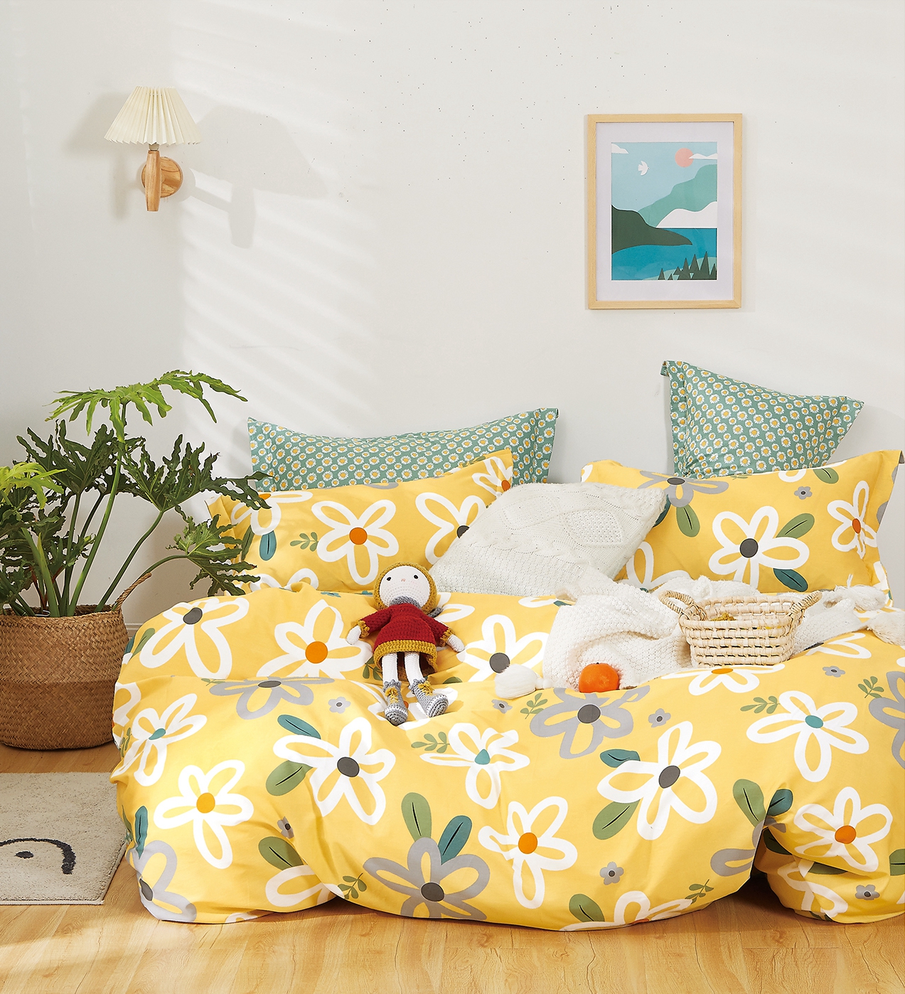 130 * 70 Fabric Density Bedding Set with Geometric Pattern and Customized Design