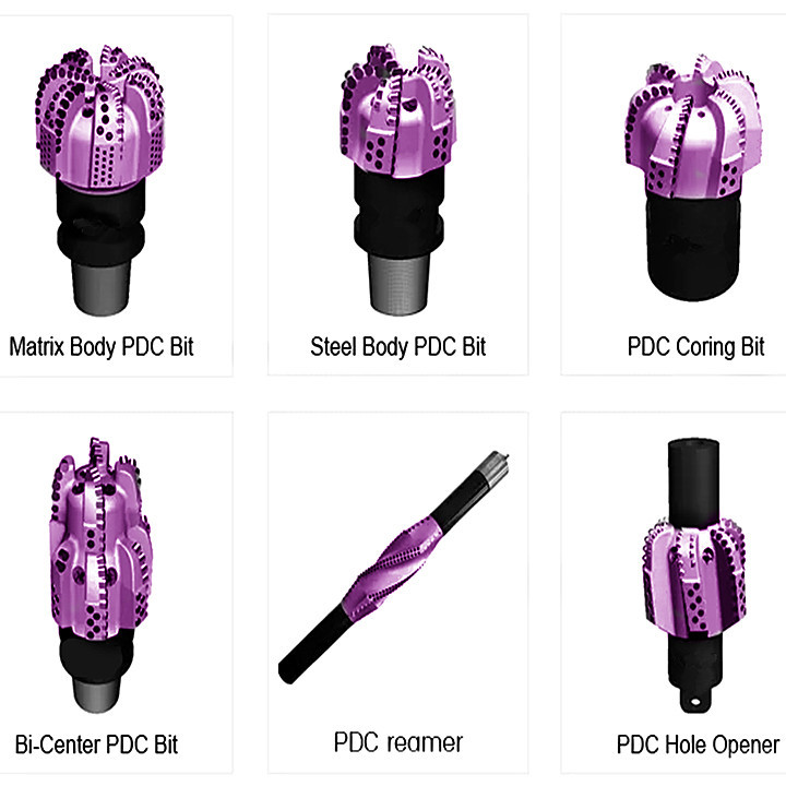 API PDC Petroleum Drill Bit Rock Drilling Tools 6 Blades Matrix Body Diamond PDC Bit