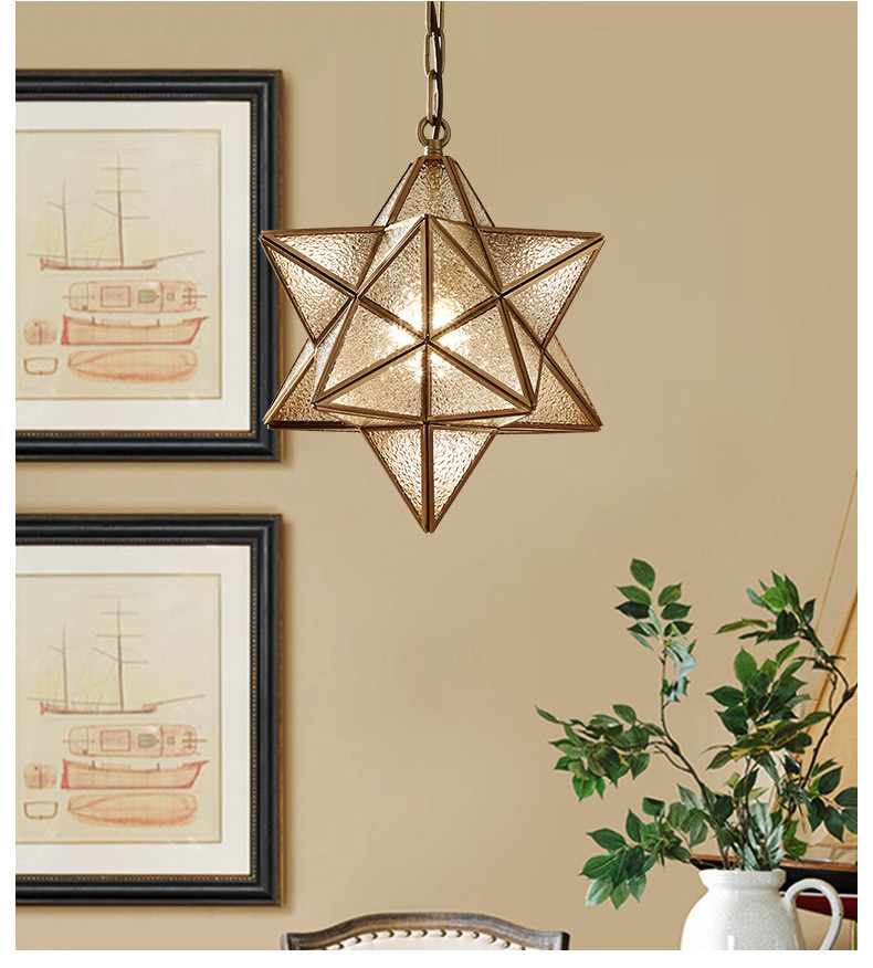 Nordic Led Pendant Lights Art Glass Start Geometric Pendant Lamp(WH-GP-170)
