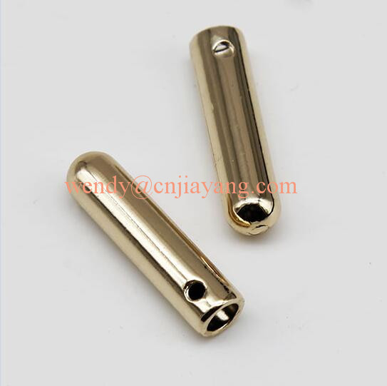 jiayang fashion customized logo U shape copper metal tips metal aglet draw cord end aglet for 3.0mm cord hoodies