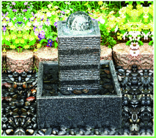 Glass Rolling Ball Small Garden Water Features , Different Shape Granite Ball Fountain