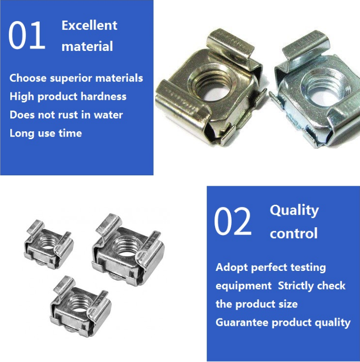Metric Measurement System Stainless Steel Square Cage Nut Clip Nut for Brass Products