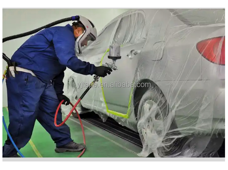 High Temperature Automotive Painters Masking Tape UV Resistant Crepe Paper No Residue