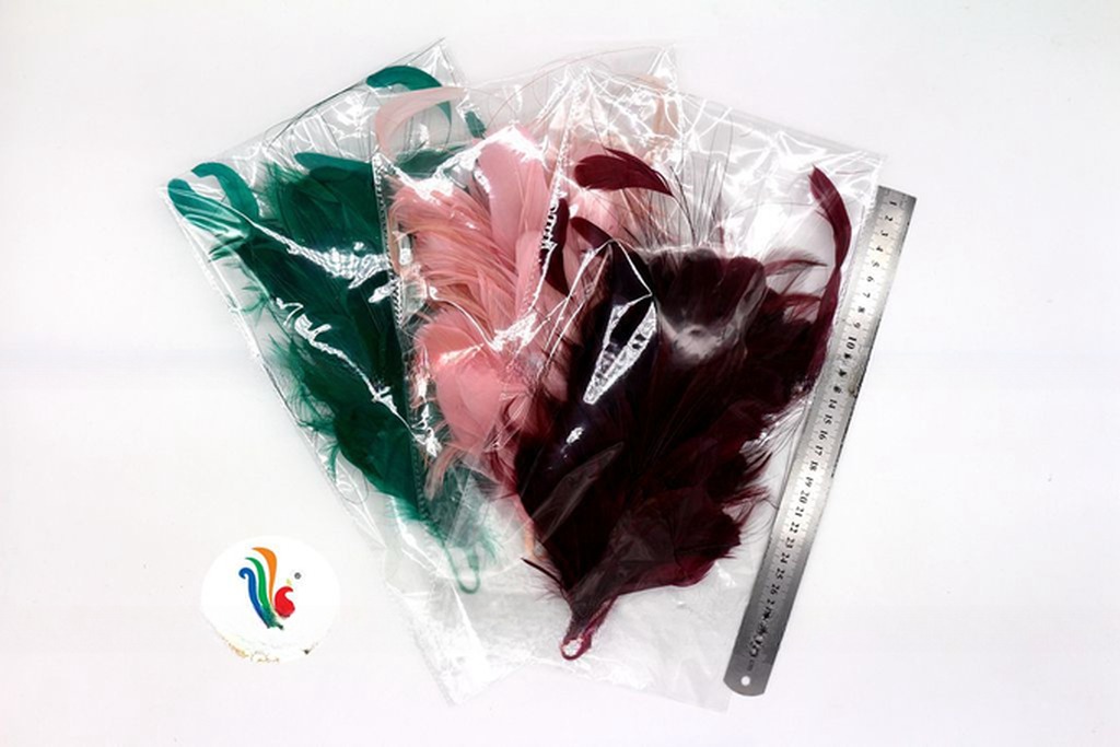 European and American Style Party Decoration Goose and Hackle Feather Flower Mount with Wire Accessory 15*30 cm