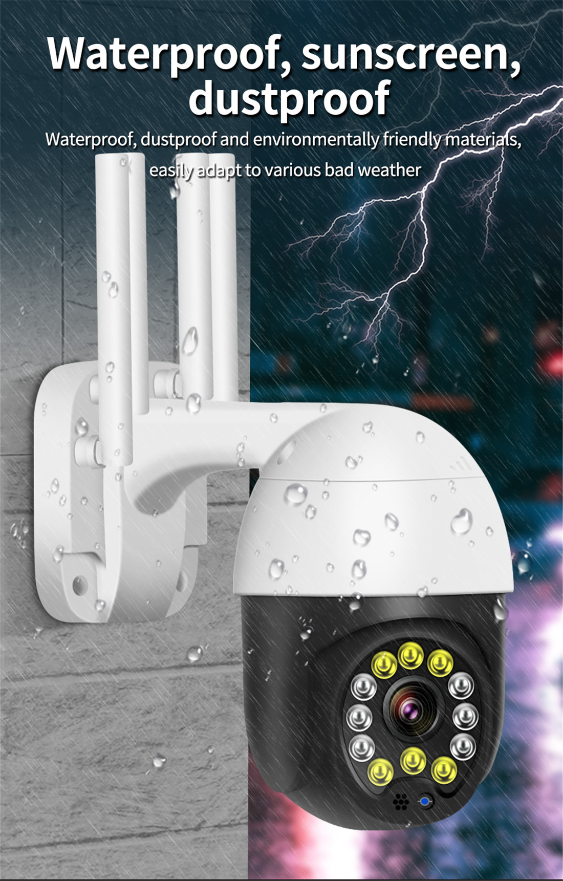 1080P Outdoor Waterproof Mini Speed Dome Camera | Intelligent Dual Light IR & White LED | Motion Detection
