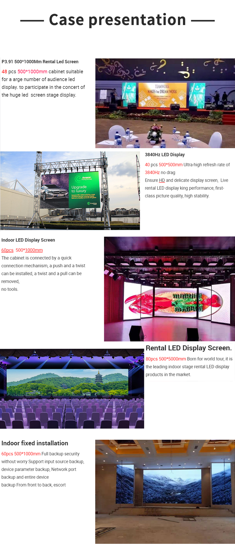 Rental Indoor LED Panel Display P1.5 P1.9 P2.5 P2.6 P3.91 P4.81 With 2121 LED Chip