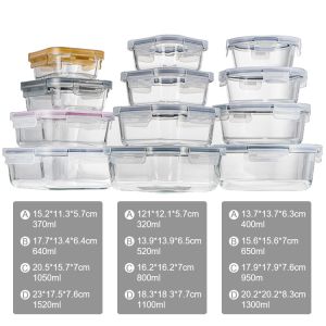 4-Lock Custom Glass Food Container with Back to School Design and Oven Safe High