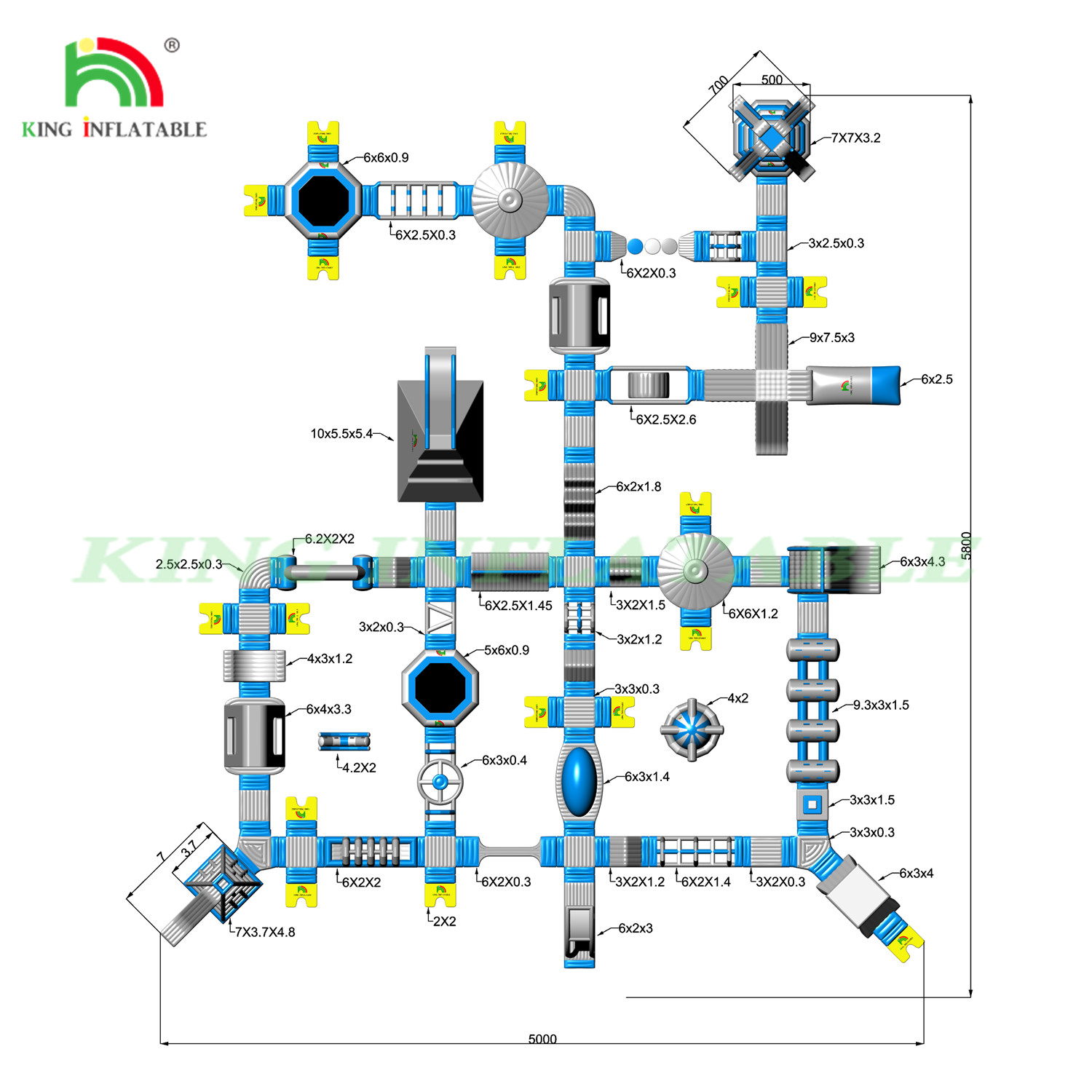 Outdoor Inflatable Floating Water Park Games Inflatable Sea Waterpark