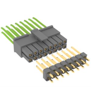 3.0mm Pitch Dual Row Pin Header Connectors Straight DIP Automotive PA6T Tin Gold