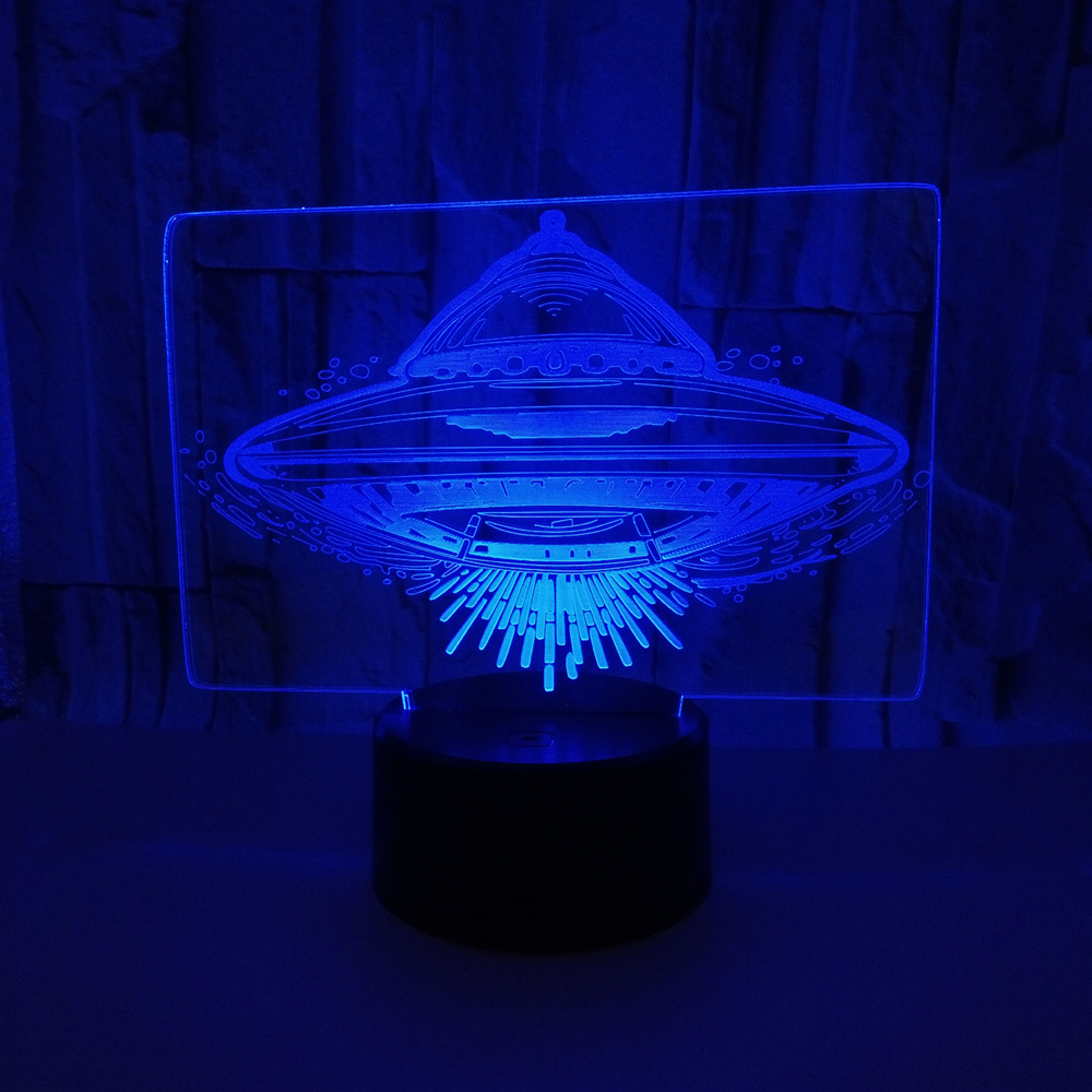New custom OEM UFO 3D Light Colorful Touch Remote Control LED Visual Light Festival Gift 3D Night Light