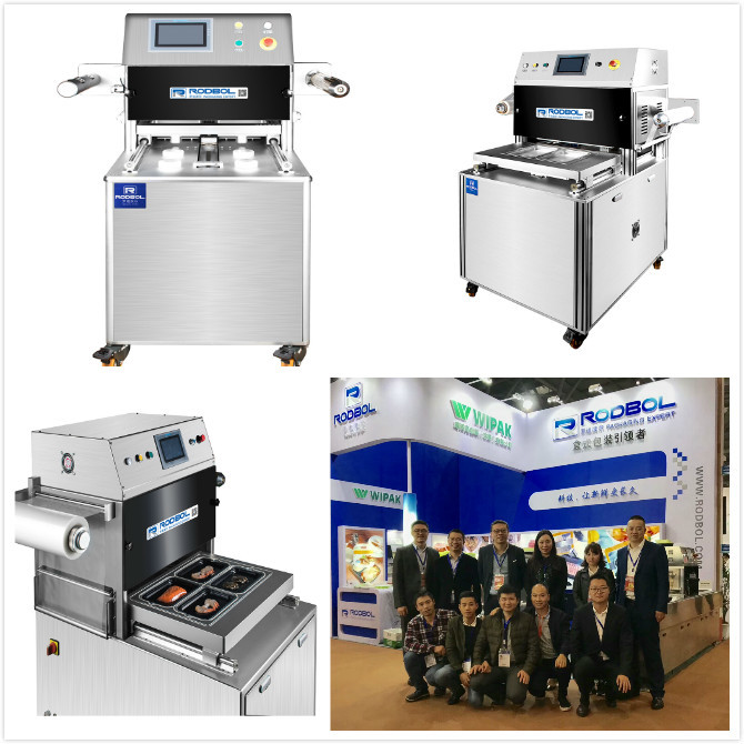 Tray Vacuum Skin Packaging Machine Modified Atmosphere Free Standing Style