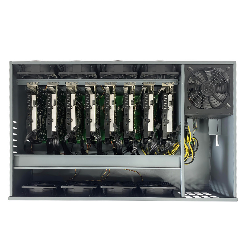 Full Tower Ethereum Miner Machine 3060 3060ti 3070 3080 8 GPU Mining Rig