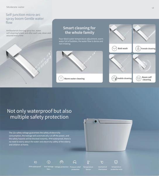 wholesale oem Public Intelligent Toilet Smart Bidet European Style Wall Hung