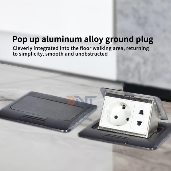Quality Waterproof EU Power Ground Socket Slow Pop-up Hidden Floor Socket with Low Price for sale