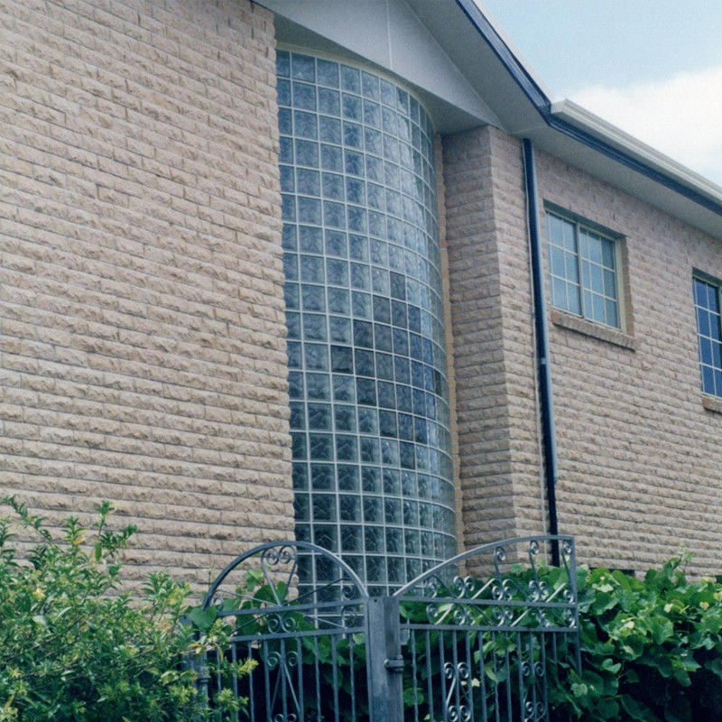 Hot Melt Glass Brick / Block Curtain Wall Light Giving Privacy Energy Insulated