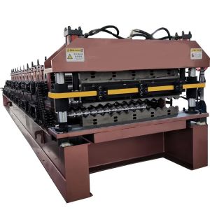 7.5Kw Corrugated Sheets Roll Forming Machine PLC Double Layer PPGI PPGL