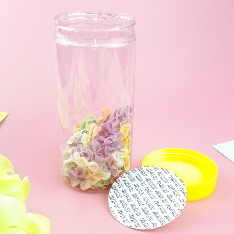 600ml 20 OZ Stackable Straight Edge Plastic Screw Cap Jars For Kitchen Storage